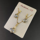 Brincos e Colar de liga de níquel com pedras brilhantes fecho de pino agulha em aço inoxidável - Elegância atemporal para mulheres modernas!