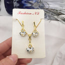 Brincos e Colar de liga de níquel com pedras brilhantes fecho de pino agulha em aço inoxidável - Elegância atemporal para mulheres modernas!