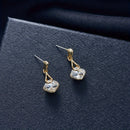 Brincos e Colar de liga de níquel com pedras brilhantes fecho de pino agulha em aço inoxidável - Elegância atemporal para mulheres modernas!