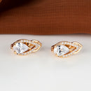 Brincos de argolas douradas com decoração de zircônia brilhante em formato de lágrima - Semi joia elegante e luxuosa - Elegância em cada detalhe!