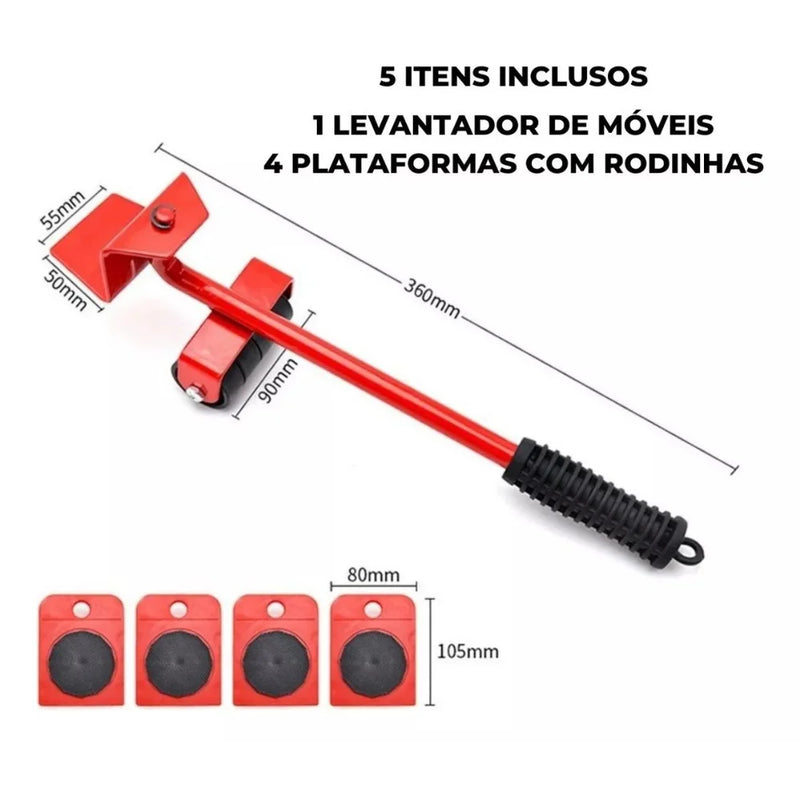 Suporte e rodinhas para Levantar e deslocar Móveis  de forma fácil - Mova seus móveis com facilidade e segurança!