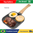 Frigideira antiaderente de 3 furos para fritura de alimentos separados - infinitas opções na sua cozinha!