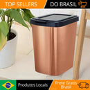 Lixeira plástica de 9 lts. com tampa, uso cozinha e banheiro - Praticidade e beleza em um só produto!