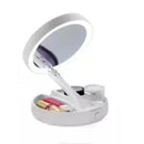 Espelho  dobrável de mesa com led e aumento de 10x para maquiagem - Sua beleza refletida com estilo!