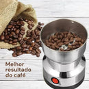 Moedor de café em aço inoxidável,  multifuncional 110V com 4 laminas - Seu café, do seu je!ito, sempre fresco!