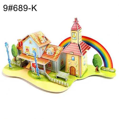 Brinquedo interativo quebra-cabeça para montagem de castelo modelo que trabalha a cognição de desenvolvimento da criança.- Construa o futuro do seu filho, peça por peça!
