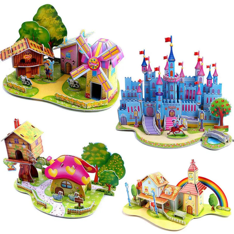 Brinquedo interativo quebra-cabeça para montagem de castelo modelo que trabalha a cognição de desenvolvimento da criança.- Construa o futuro do seu filho, peça por peça!