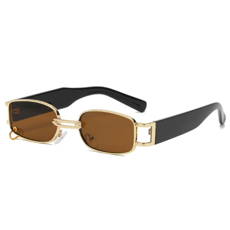 Óculos Fashion de sol feminino, quadrados estilo punk de marca de luxo - Ousadia e estilo em um só olhar!