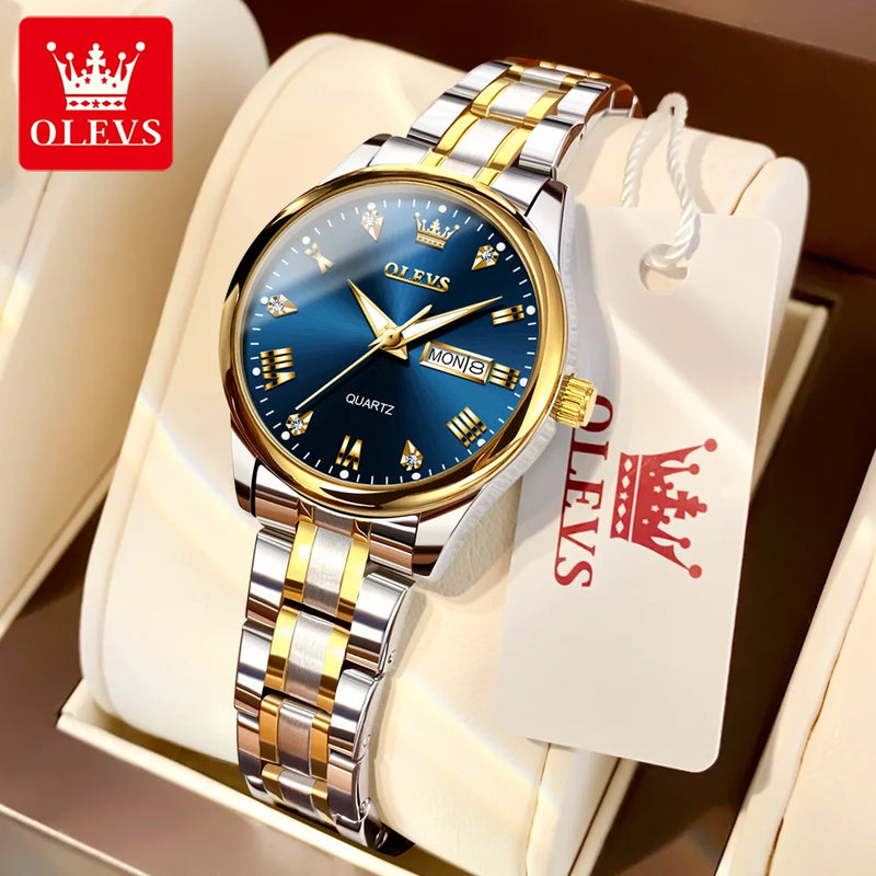 Relógio OLEVS lente de Quartzo modelo de luxo para mulheres elegantes -  ﻿Tempo para brilhar!
