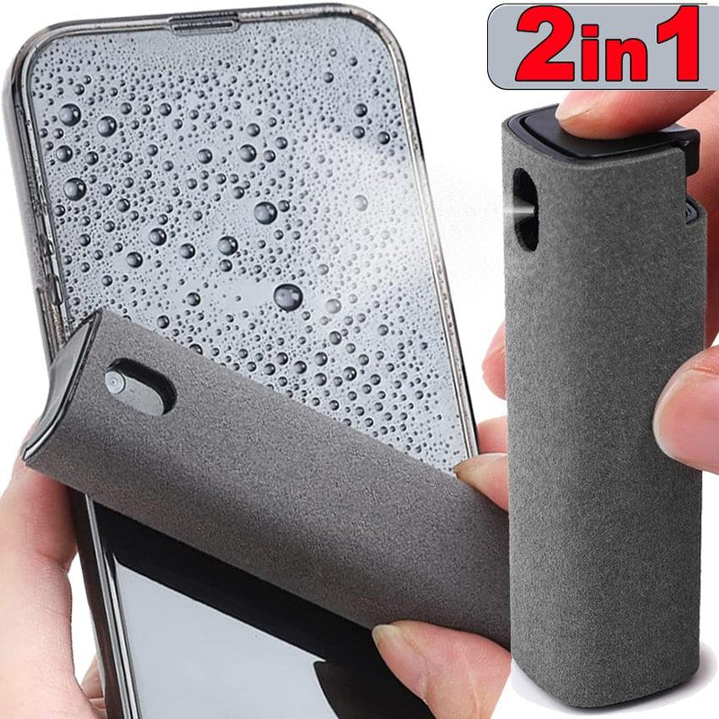 Spray e Limpador 2 em 1 - Limpeza rápida e fácil para todas as suas telas!