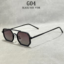 Óculos de sol quadrados masculino e feminino steampunk vintage - Estilo retrô-futurista para um visual inesquecível!