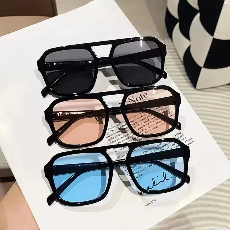 Óculos de sol quadrado  grande moda feminina  UV 400 - Estilo e proteção para seus olhos, em qualquer momento!
