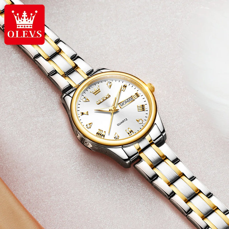 Relógio OLEVS lente de Quartzo modelo de luxo para mulheres elegantes -  ﻿Tempo para brilhar!