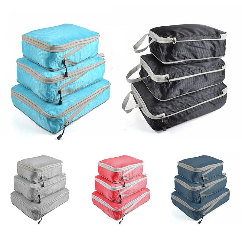 Conjunto de bolsas organizadoras para viagem - Roupas arrumadas, viagens mais leves.
