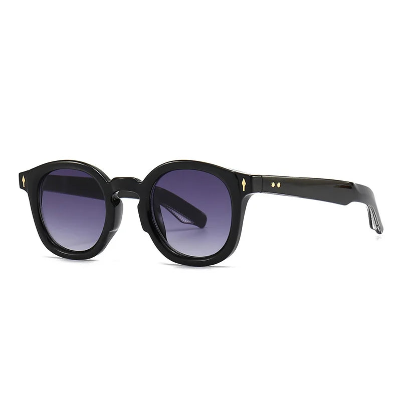 Óculos de sol redondos luxuosos para homens e mulheres, gradiente, verde, vintage - Estilo atemporal, proteção solar!