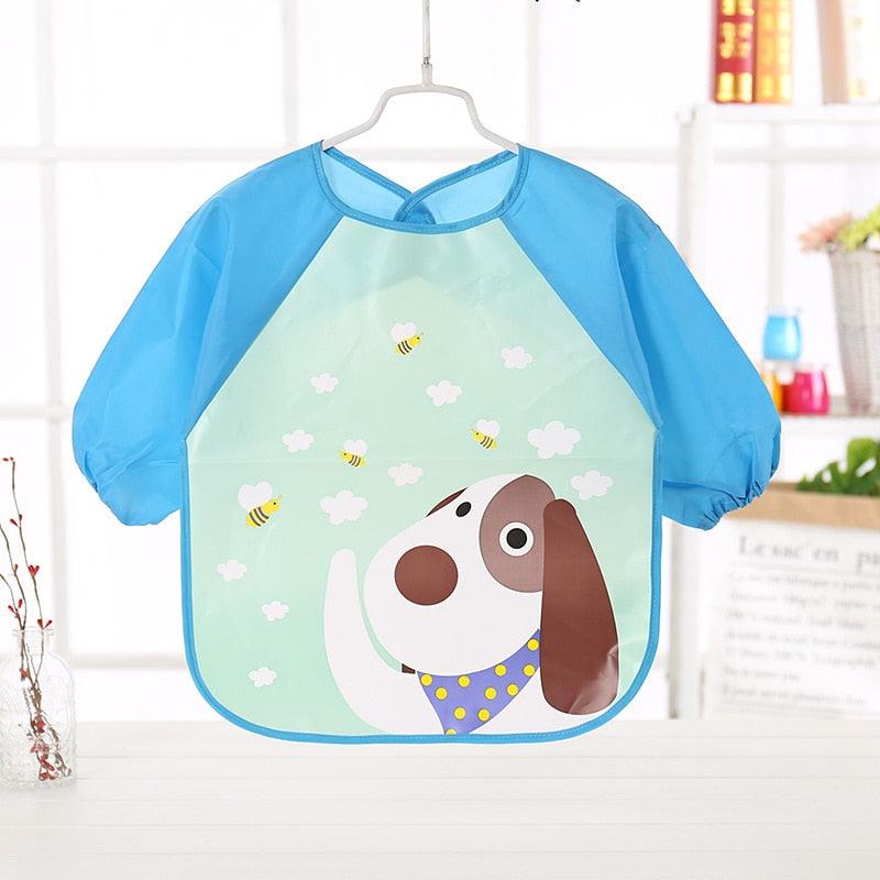 Avental de manga comprida para bebês - Proteja a roupa do seu bebê com muito mais estilo!"