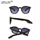 Óculos de sol redondos luxuosos para homens e mulheres, gradiente, verde, vintage - Estilo atemporal, proteção solar!