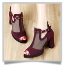 Sapato Feminino Salto Alto bico aberto com ziper - Malha Respirável - Sofisticação a cada passo!