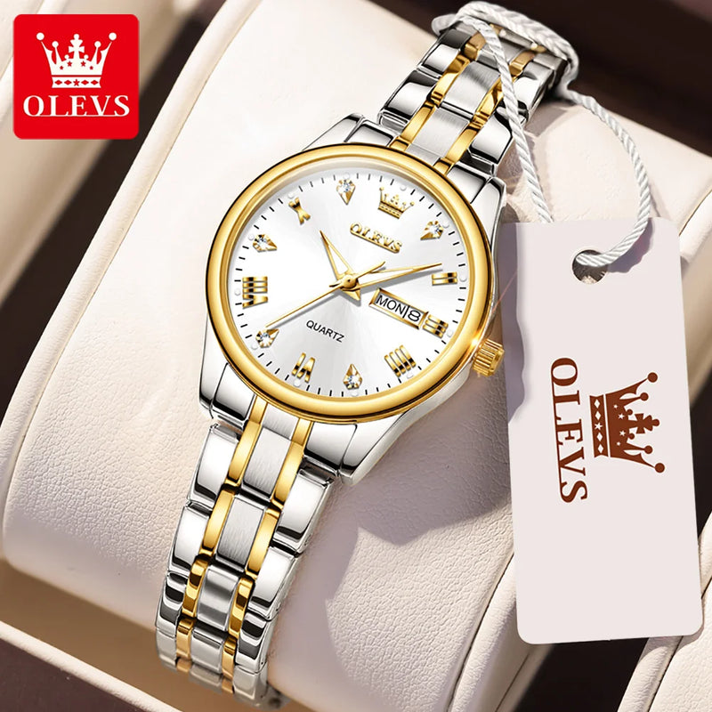 Relógio OLEVS lente de Quartzo modelo de luxo para mulheres elegantes -  ﻿Tempo para brilhar!
