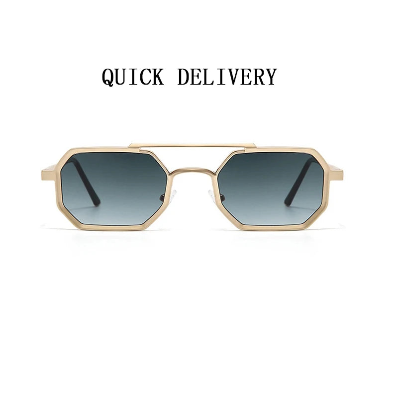 Óculos de sol quadrados masculino e feminino steampunk vintage - Estilo retrô-futurista para um visual inesquecível!