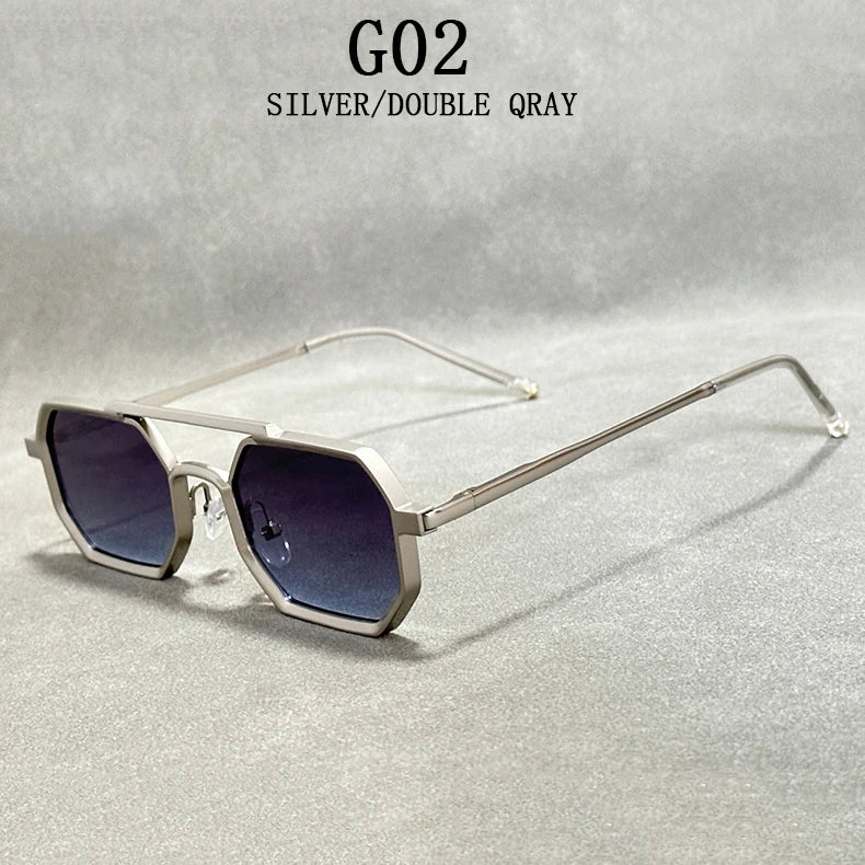 Óculos de sol quadrados masculino e feminino steampunk vintage - Estilo retrô-futurista para um visual inesquecível!