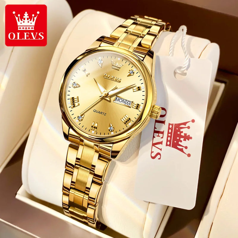 Relógio OLEVS lente de Quartzo modelo de luxo para mulheres elegantes -  ﻿Tempo para brilhar!