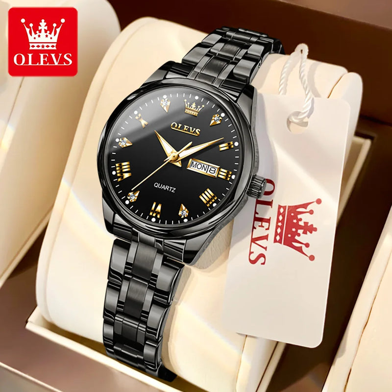 Relógio OLEVS lente de Quartzo modelo de luxo para mulheres elegantes -  ﻿Tempo para brilhar!