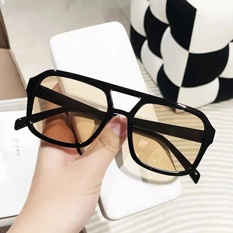 Óculos de sol quadrado  grande moda feminina  UV 400 - Estilo e proteção para seus olhos, em qualquer momento!