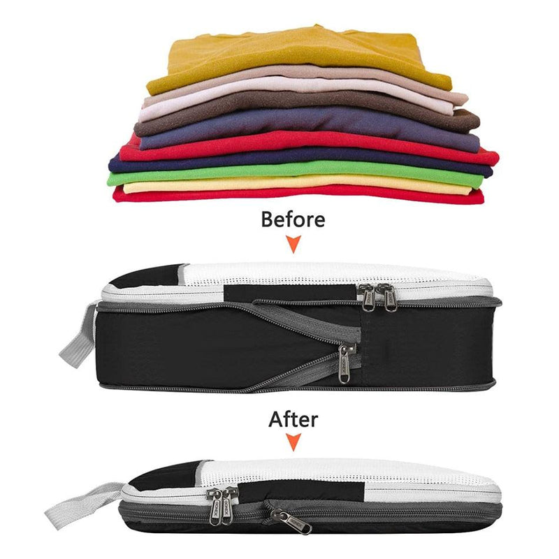 Conjunto de bolsas organizadoras para viagem - Roupas arrumadas, viagens mais leves.