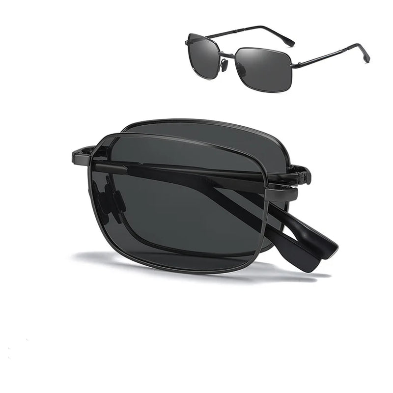 Óculos de sol polarizados masculinos, fotocrômicos dobráveis -Rresistentesa UV 400 - Visão nítida e estilo em qualquer situação!