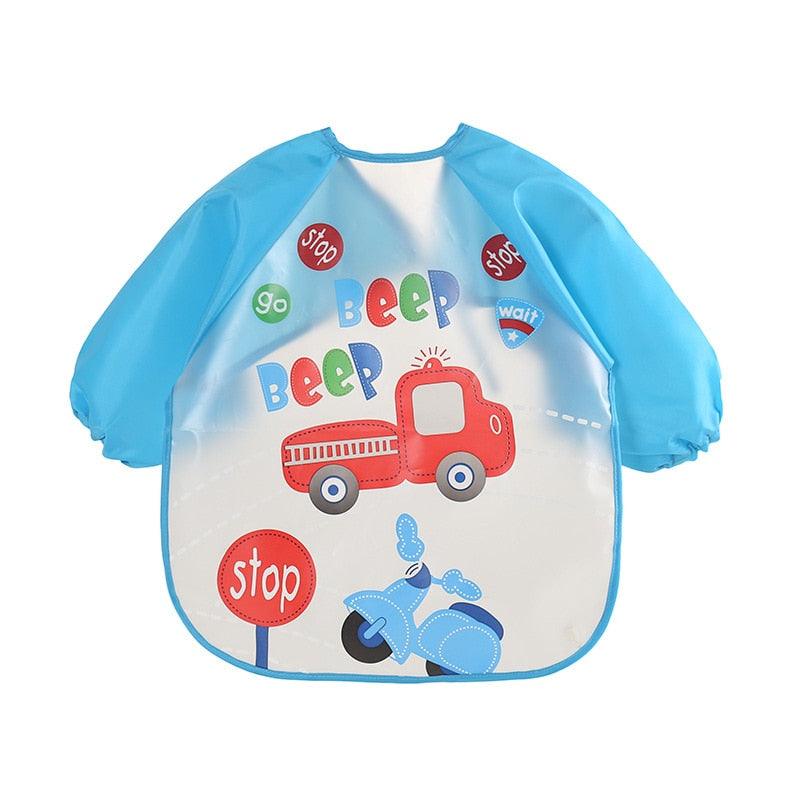 Avental de manga comprida para bebês - Proteja a roupa do seu bebê com muito mais estilo!"