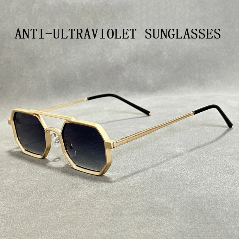 Óculos de sol quadrados masculino e feminino steampunk vintage - Estilo retrô-futurista para um visual inesquecível!