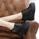 Tênis Casual Feminino de Couro com Plataforma alta - Poder e Elegância em cada passo!