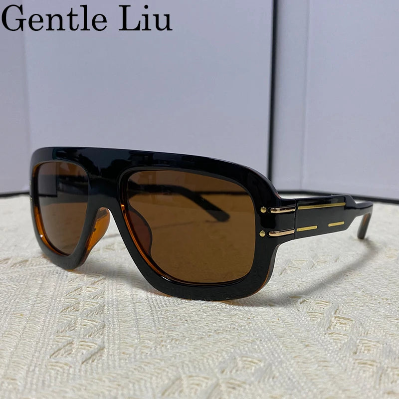 Óculos  de sol de luxo feminino  e masculino de grandes dimensões - UV 400 - Estilo e proteção para seus olhos, em qualquer momento!