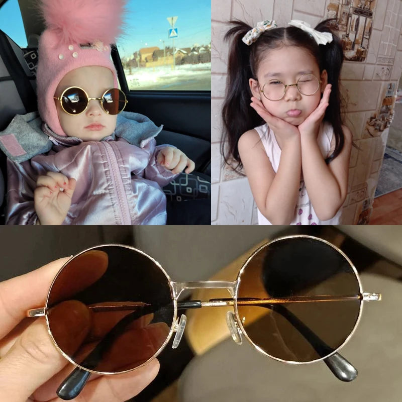 Óculos de Sol infantil masculino e feminino, rRedondos Vintage  UV400 - Estilo e proteção para seus olhos!