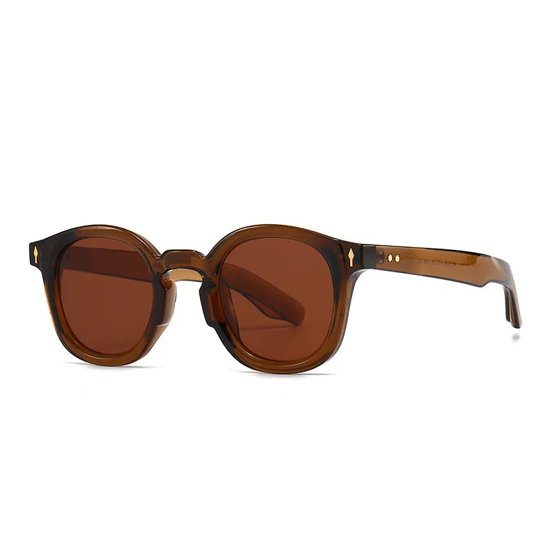 Óculos de sol redondos luxuosos para homens e mulheres, gradiente, verde, vintage - Estilo atemporal, proteção solar!