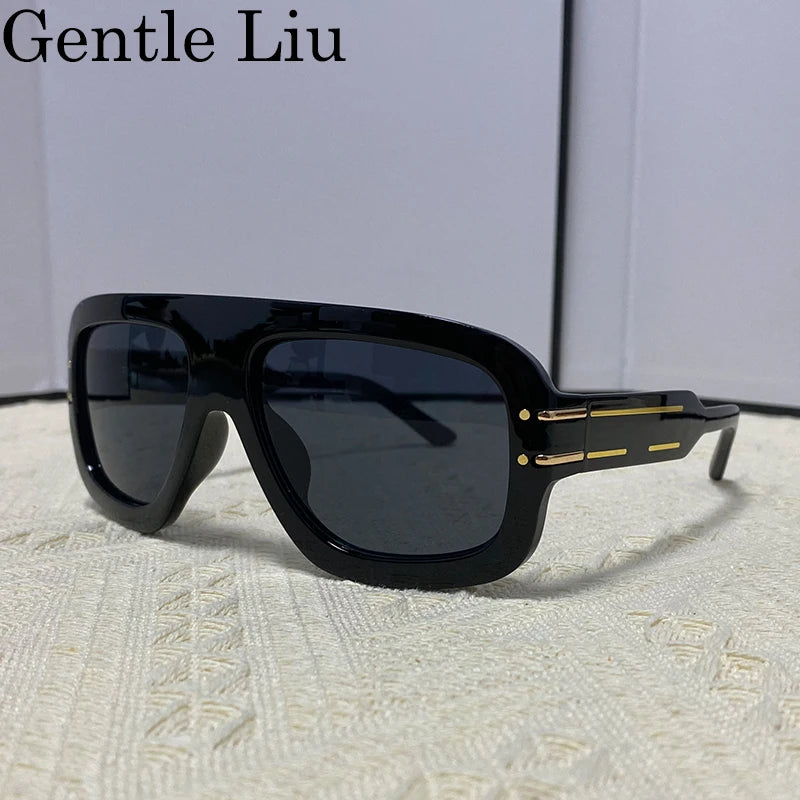 Óculos  de sol de luxo feminino  e masculino de grandes dimensões - UV 400 - Estilo e proteção para seus olhos, em qualquer momento!