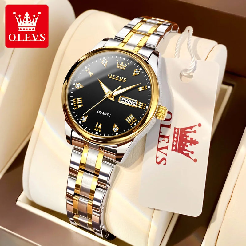 Relógio OLEVS lente de Quartzo modelo de luxo para mulheres elegantes -  ﻿Tempo para brilhar!