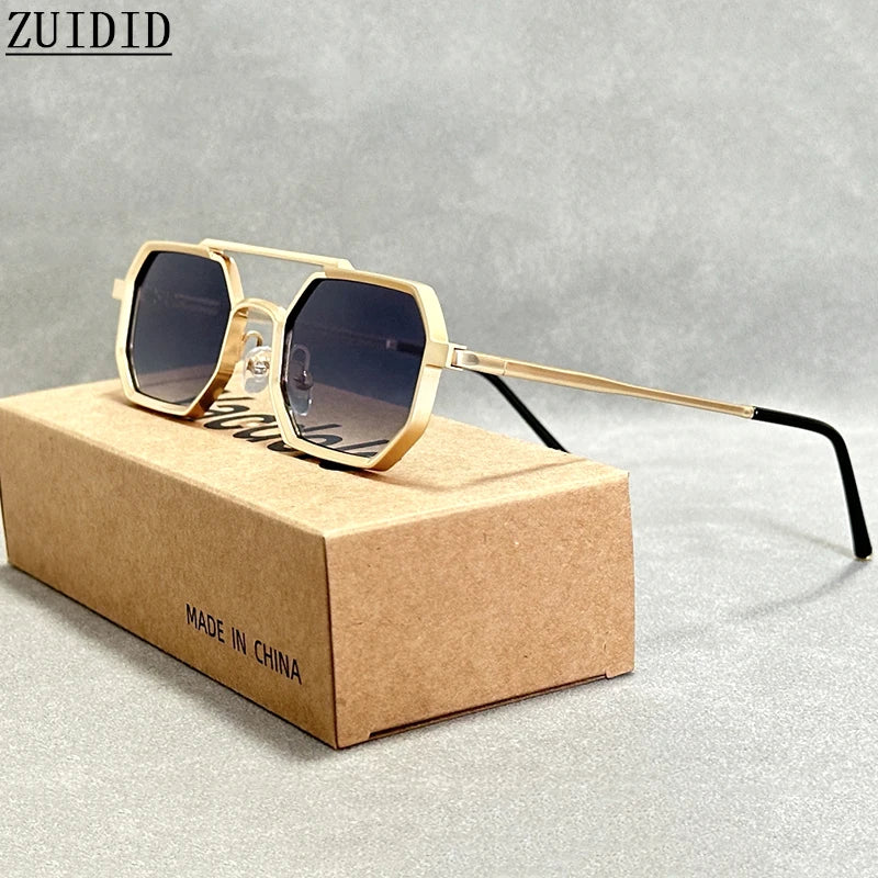 Óculos de sol quadrados masculino e feminino steampunk vintage - Estilo retrô-futurista para um visual inesquecível!