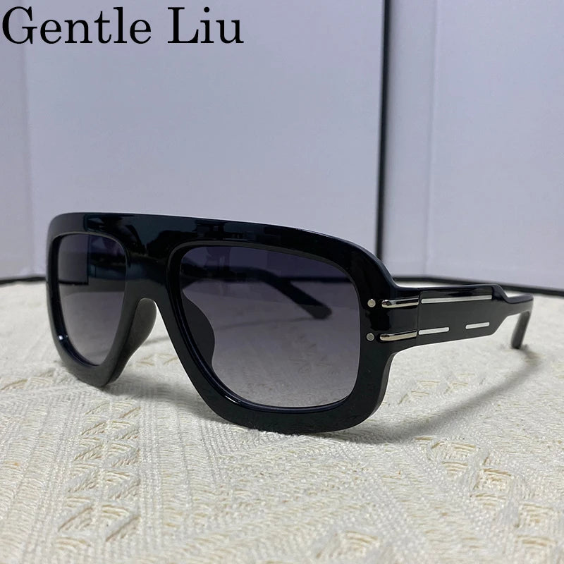 Óculos  de sol de luxo feminino  e masculino de grandes dimensões - UV 400 - Estilo e proteção para seus olhos, em qualquer momento!