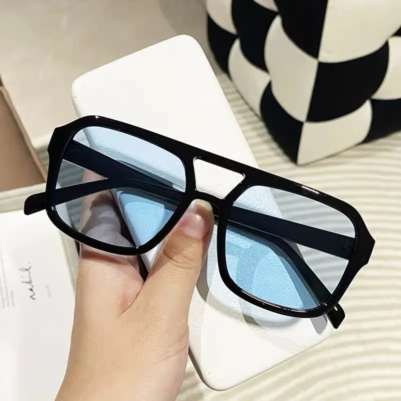 Óculos de sol quadrado  grande moda feminina  UV 400 - Estilo e proteção para seus olhos, em qualquer momento!