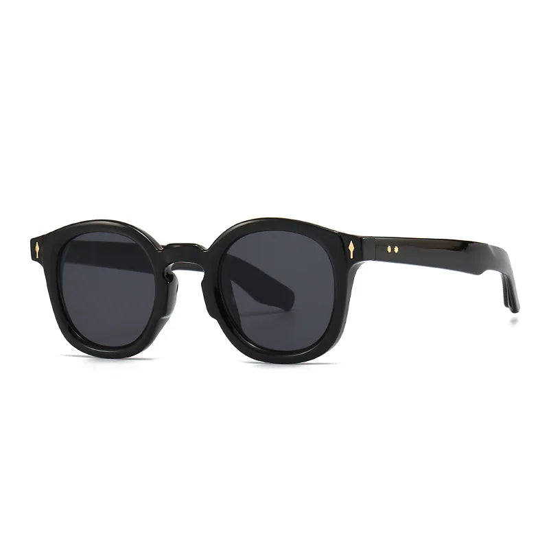 Óculos de sol redondos luxuosos para homens e mulheres, gradiente, verde, vintage - Estilo atemporal, proteção solar!