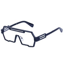 Óculos de sol grande estiloso uso masculino armação retangular de metal proteção UV 400 - Estilo, proteção e conforto para seus olhos!