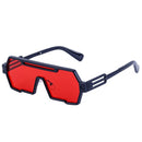 Óculos de sol grande estiloso uso masculino armação retangular de metal proteção UV 400 - Estilo, proteção e conforto para seus olhos!