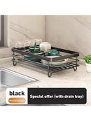 Escorredor de pratos de cozinha compacto de 2 níveis, à prova de ferrugem - Cozinha organizada, dia mais feliz!