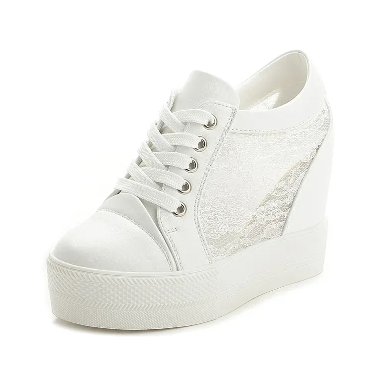 Tênis Casual Feminino de Couro com Plataforma alta - Poder e Elegância em cada passo!