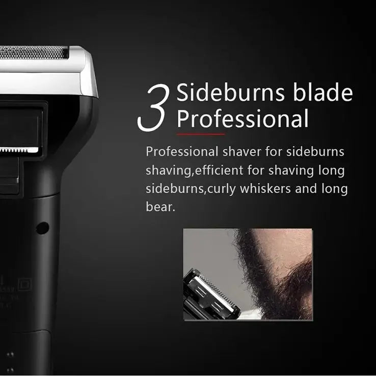 Barbeador elétrico recarregável, masculino e aparador de pelo do nariz - Barba perfeita, pele macia!