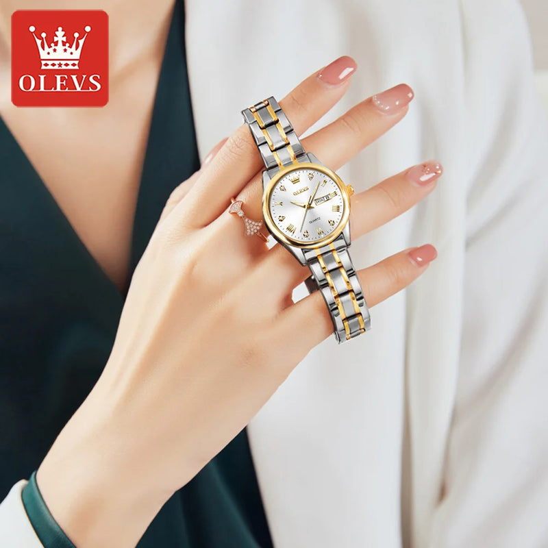 Relógio OLEVS lente de Quartzo modelo de luxo para mulheres elegantes -  ﻿Tempo para brilhar!
