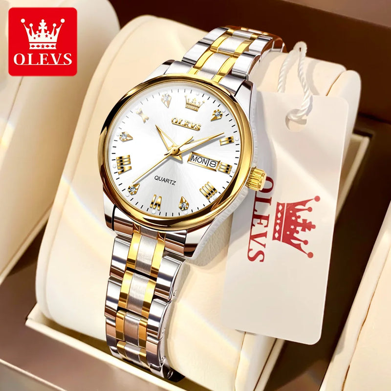 Relógio OLEVS lente de Quartzo modelo de luxo para mulheres elegantes -  ﻿Tempo para brilhar!
