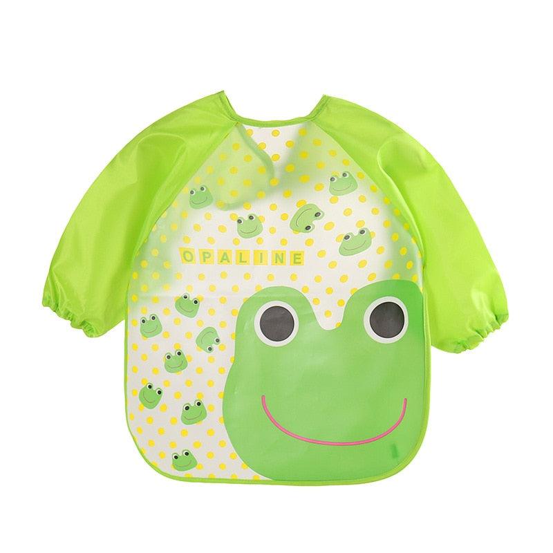 Avental de manga comprida para bebês - Proteja a roupa do seu bebê com muito mais estilo!"